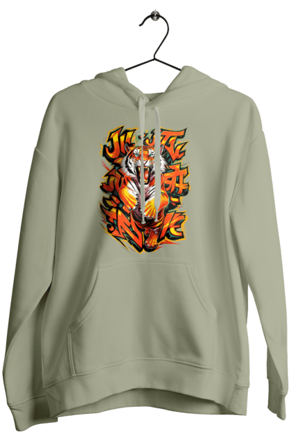 Women's hoodie with prints Jujutsu. Animal, japan, jiu jitsu, jujutsu, martial arts, ninja, samurai, sport, tiger. 2070702