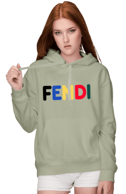 Women's hoodie with prints Fendi. Bag, brand, clothes, fashion, fashion house, fendi, italy, luxury, lvmh. 2070702