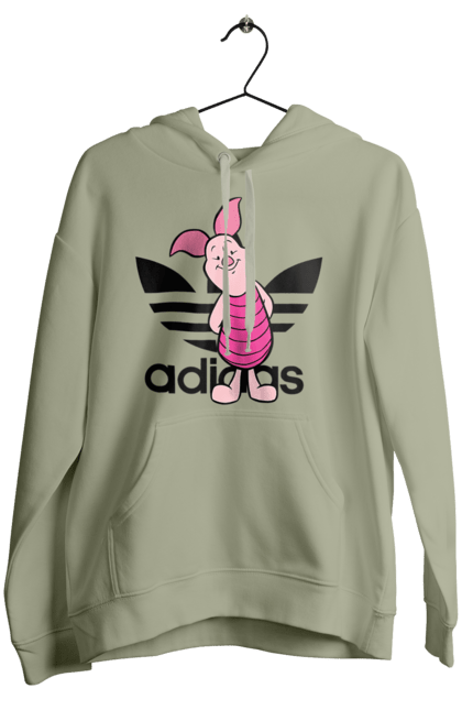 Жіноче худі з принтом "Adidas П'ятачок". Adidas, piglet, адідас, вінні пух, мультфільм, п ятачок, п`ятачок, пятачок. 2070702