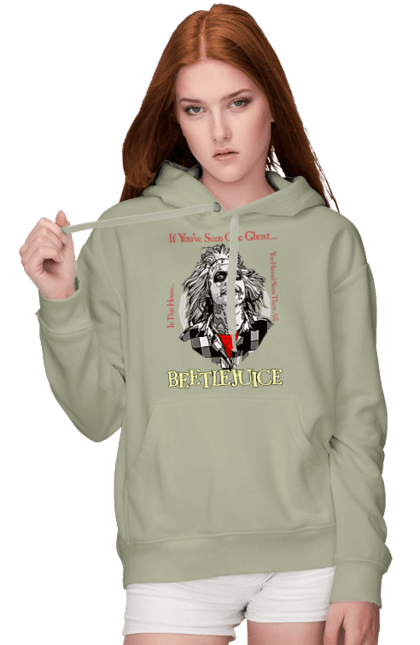 Women's hoodie with prints Beetlejuice. Beetlejuice, comedy, ghost, horror, movie, tim burton, warner bros. 2070702