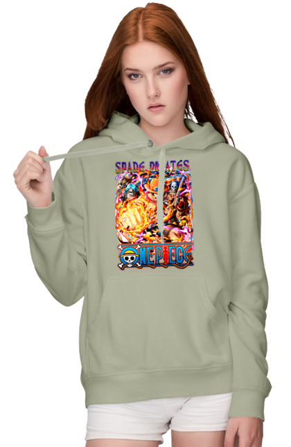 Women's hoodie with prints One Piece Portgas D. Ace. Anime, fire fist, gol d. ace, manga, one piece, portgas d. ace, straw hat pirates. 2070702