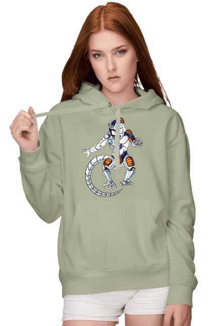 Women's hoodie with prints Dragon Ball Frieza. Anime, dragon ball, frieza, manga, tv series. 2070702