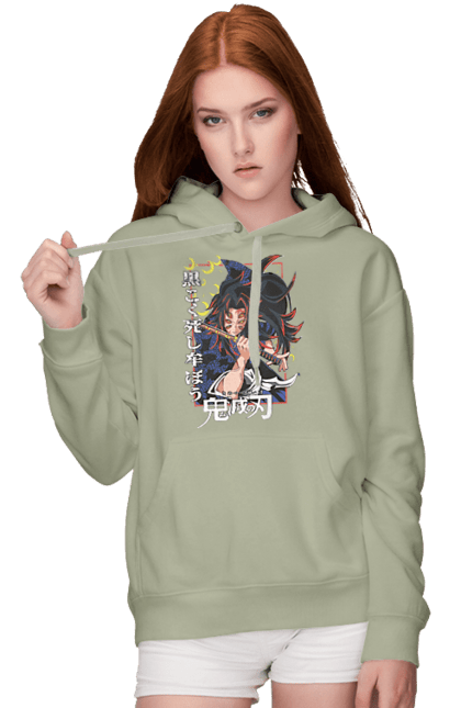 Women's hoodie with prints Demon Slayer Kokushibo. Anime, demon slayer, eternal paradise faith, kimetsu no yaiba, kokushibo, manga, nezuko, twelve kizuki, upper rank six. 2070702