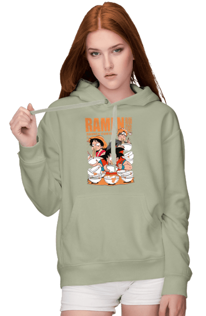 Women's hoodie with prints Ramen. Anime, characters, food, goku, luffy, manga, naruto, ramen. 2070702