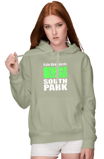 Women's hoodie with prints South Park Kyle. Cartoon series, kyle, kyle broflovski, south park. 2070702