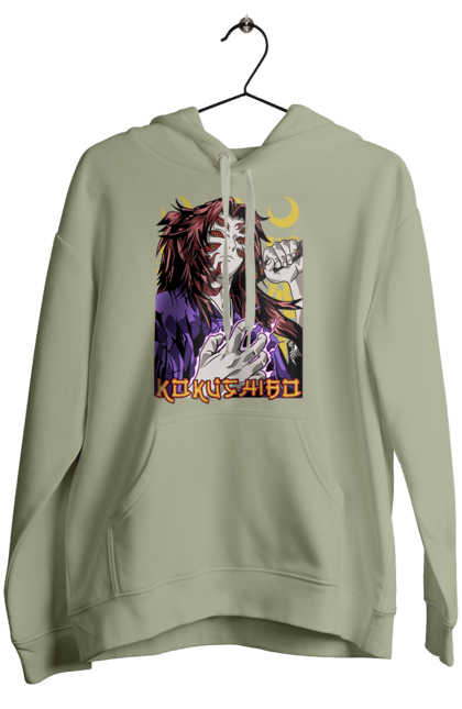 Women's hoodie with prints Demon Slayer Kokushibo. Anime, demon slayer, eternal paradise faith, kimetsu no yaiba, kokushibo, manga, nezuko, twelve kizuki, upper rank six. 2070702