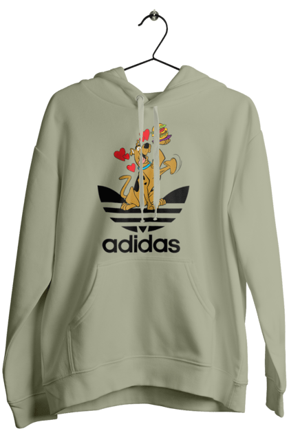 Женское худи с принтом Adidas Скуби Ду. Adidas, scooby-doo, адидас, мультсериал, сериал, скуби-ду, собака. 2070702