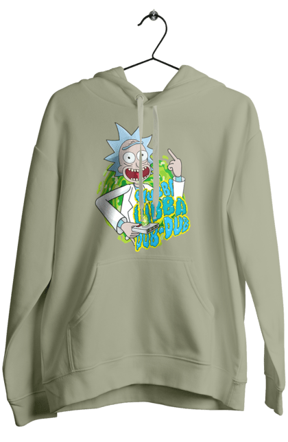 Женское худи с принтом Рик и Морти. Rick and morty, мультфильм, научная фантастика, приключения, рик, рик и морти, сериал. 2070702