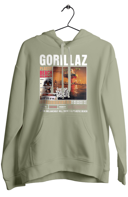 Women's hoodie with prints Gorillaz. Electronics, gorillaz, group, hip-hop, music, rock. 2070702