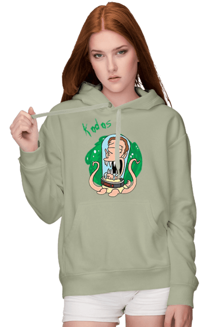 Women's hoodie with prints Rick and Morty. Adventures, black humor, cartoon, rick, rick and morty, sci-fi, tragicomedy. 2070702