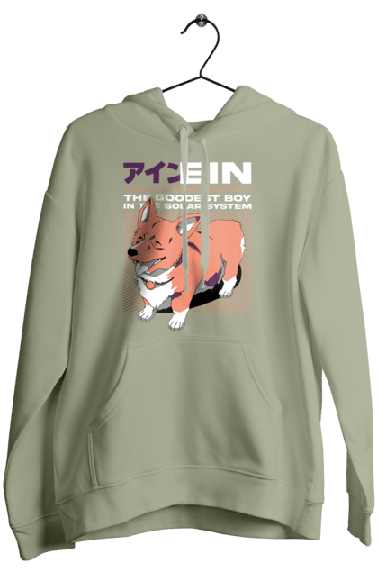 Women's hoodie with prints Cowboy Bebop Ein. Anime, corgi, cowboy bebop, dog, ein. 2070702