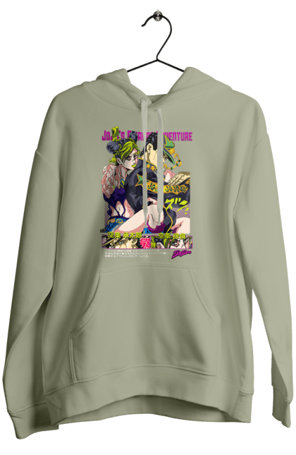 Women's hoodie with prints JOJO Jolyne Cujoh. Anime, jojo, jojo`s bizarre adventure, jojo’s bizarre adventure, jolyne cujoh, manga. 2070702