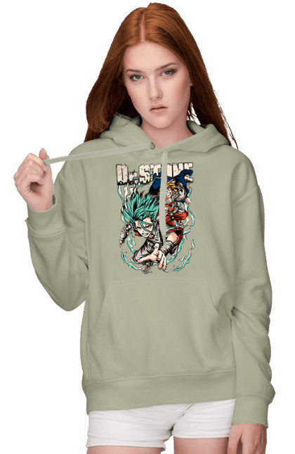 Women's hoodie with prints Dr. Stone Senku and Ryuusui. Anime, dr. stone, ishigami, manga, ryuusui, ryuusui nanami, senku, senku ishigami. 2070702