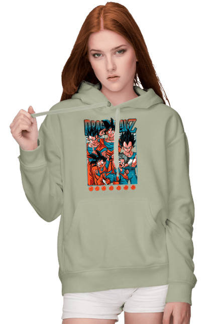 Жіноче худі з принтом "Перли дракона". Anime, dragon ball, goku, manga, vegeta, аніме, вегета, гоку, манга, перли дракона. 2070702