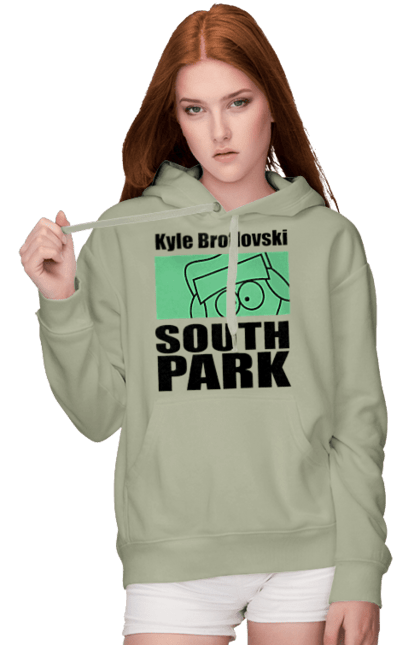 Women's hoodie with prints South Park Kyle. Cartoon series, kyle, kyle broflovski, south park. 2070702