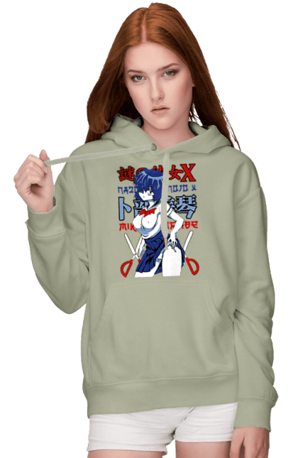 Women's hoodie with prints Mysterious Girlfriend X Mikoto Urabe. Anime, comedy, manga, mikoto urabe, mysterious girl, mysterious girlfriend x, romance, school. 2070702