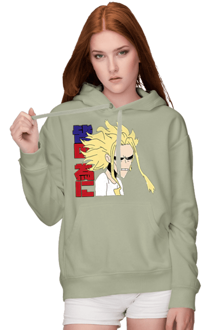 Жіноче худі з принтом "Моя академія героїв Всемогутній". All might, my hero academia, yagi toshinori, академія юей, аніме, всемогутній, манга, моя геройська академія, один за всіх, тошинорі ягі. 2070702