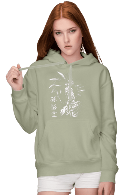 Women's hoodie with prints Dragon Ball Son Goku. Anime, dragon ball, goku, manga, son goku, tv series. 2070702