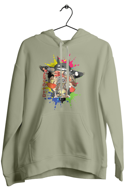 Women's hoodie with prints Totoro. Adventures, anime, comedy drama, fantasy, film, my neighbor totoro, tv series. 2070702