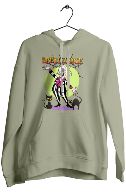 Women's hoodie with prints Beetlejuice. Beetlejuice, comedy, ghost, horror, movie, tim burton, warner bros. 2070702