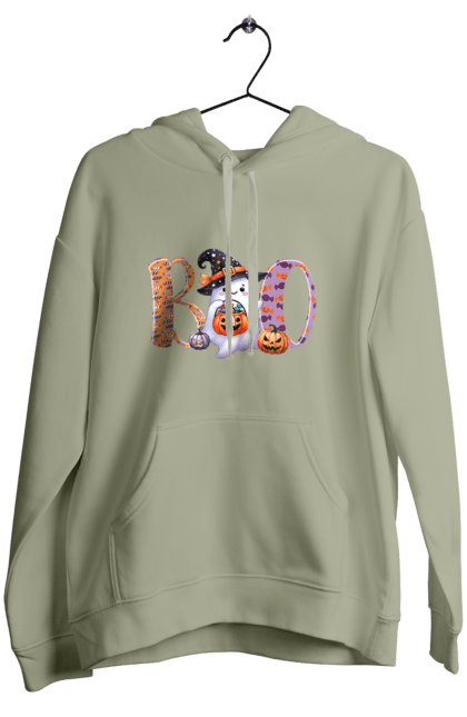 Women's hoodie with prints Halloween Ghost. Costume, ghost, halloween, holiday, october, october 31, scary, sweets, trick or treat. 2070702