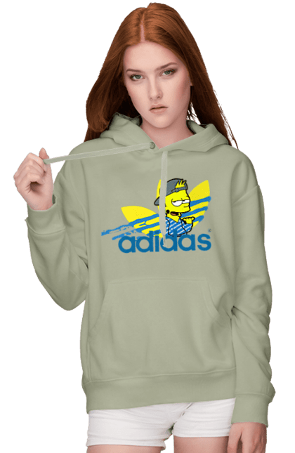 Жіноче худі з принтом "Adidas Барт". Adidas, bart, адідас, барт, мультфільм, серіал, сімпсон. 2070702