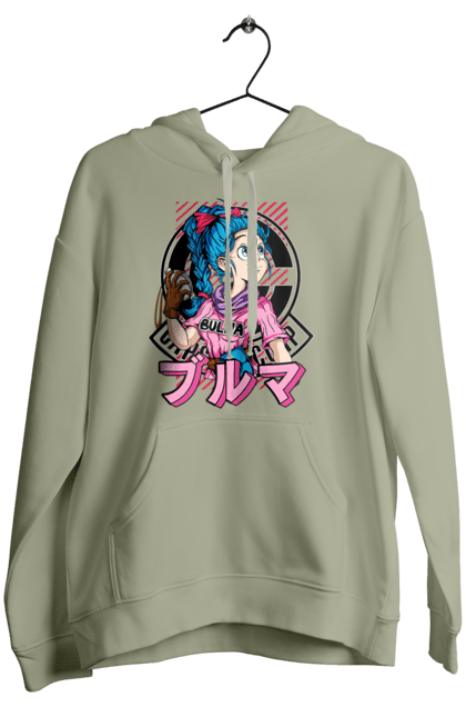 Women's hoodie with prints Dragon Ball Bulma. Anime, bulma, dragon ball, goku, manga, tv series, vegeta. 2070702