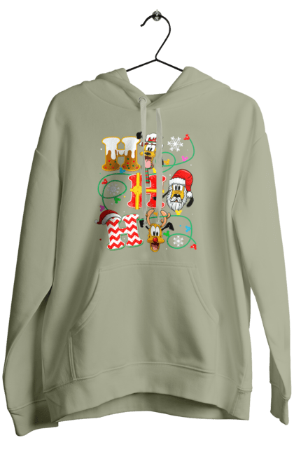 Women's hoodie with prints Merry Christmas. Cartoon, christmas, christmas, deer, disney, holiday, merry christmas, santa. 2070702