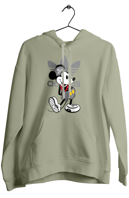 Жіноче худі з принтом "Adidas Міккі Маус". Adidas, mickey mouse, адідас, дісней, міккі, міккі маус, мультфільм. 2070702