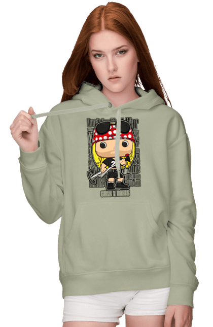 Women's hoodie with prints Guns N Roses. Guns n roses, hard rock, heavy metal, music, rock band. 2070702