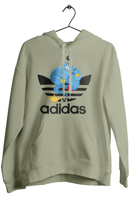 Жіноче худі з принтом "Adidas Джин". Adidas, aladdin, genie, адідас, аладдін, джин, джині, мультфільм, персонаж. 2070702