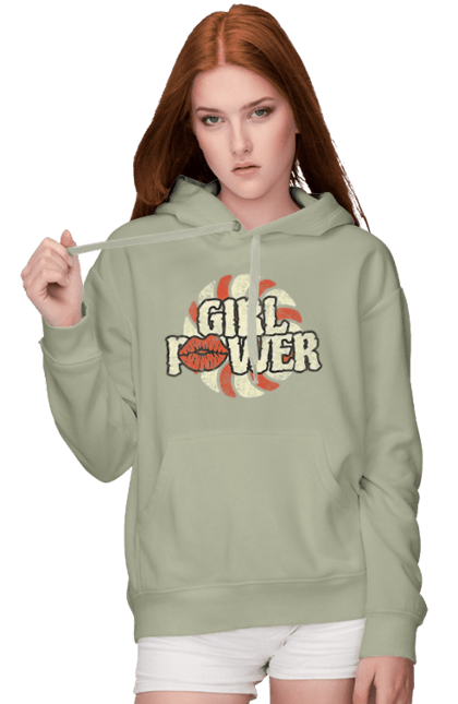 Жіноче худі з принтом "Girl Power". Girl power, гасло, дівчата, дівчата можуть, жінки, жіноча сила, незалежність, сила, фемінізм. 2070702