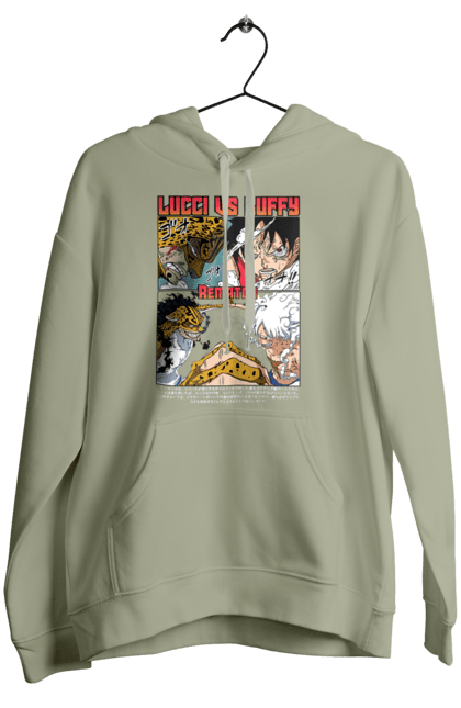 Women's hoodie with prints One Piece Rob Lucci and Luffy. Anime, lucci, luffy, manga, one piece, pirates, rob lucci. 2070702