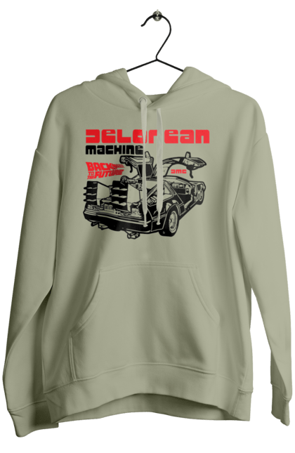 Women's hoodie with prints Time machine DeLorean. Back to the future, delorean, movie, time machine. 2070702