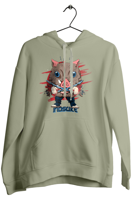 Women's hoodie with prints Demon Slayer Inosuke. Anime, demon slayer, inosuke, inosuke hashibira, kimetsu no yaiba, manga. 2070702