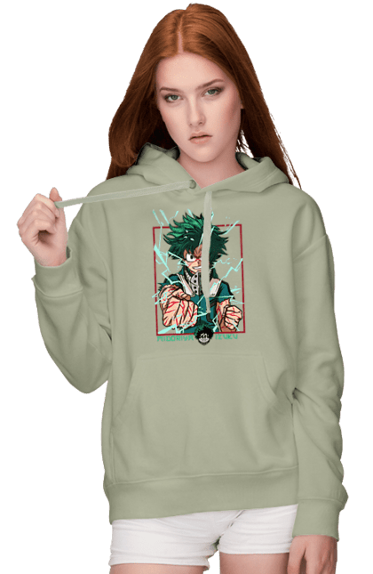 Жіноче худі з принтом "Моя академія героїв Мідорія". Izuku, midoriya, my hero academia, аніме, ізуку мідорія, манга, мідорія, моя геройська академія. 2070702