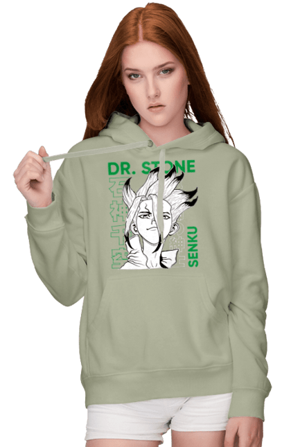 Women's hoodie with prints Dr. Stone Senku. Anime, dr. stone, ishigami, manga, senku, senku ishigami. 2070702