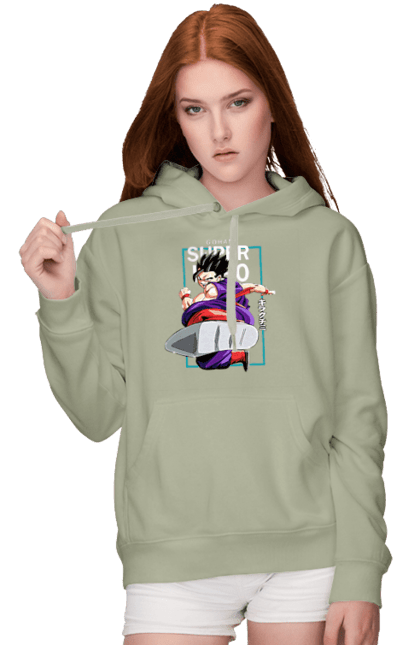 Women's hoodie with prints Dragon Ball Gohan. Anime, dragon ball, dragon ball superhero, gohan, manga, son gohan, tv series. 2070702