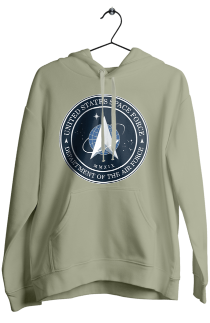 Женское худи с принтом Космические силы США. Emblem, political, politics, space, space force, space travel, united states, ussf, космические силы, космические силы сша. 2070702