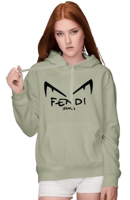 Women's hoodie with prints Fendi. Bag, brand, clothes, fashion, fashion house, fendi, italy, luxury, lvmh. 2070702