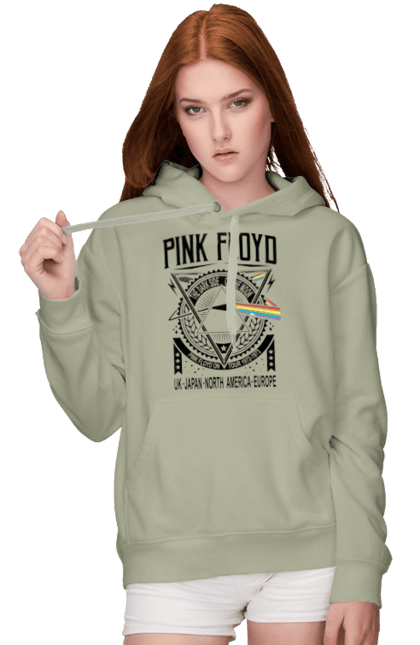 Women's hoodie with prints Pink Floyd. Album, music, pink floyd, rock, rock band. 2070702