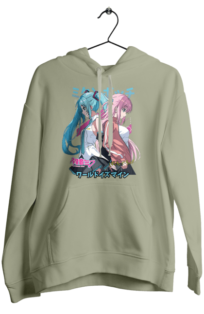 Women's hoodie with prints Hatsune Miku and Hitori Gotou. Anime, bocchi the rock, hatsune miku, hitori goto, hitori gotou, lonely rocker, miku, rocker, vocaloid. 2070702