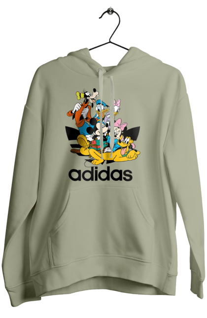 Жіноче худі з принтом "Adidas Міккі Маус". Adidas, mickey mouse, адідас, дісней, міккі, міккі маус, мультфільм. 2070702