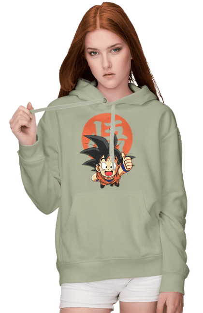 Жіноче худі з принтом "Перли дракона Сон Гоку". Dragon ball, manga, son goku, аніме, гоку, манга, перли дракона, сон гоку. 2070702