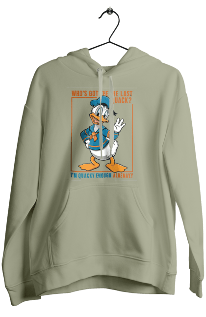 Жіноче худі з принтом "Дональд Дак". Disney, donald duck, дісней, дональд дак, мультсеріал, мультфільм. 2070702