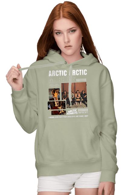 Women's hoodie with prints Arctic Monkeys. Arctic monkeys, garage rock, group, indie rock, music, post-punk revival, psychedelic rock, rock. 2070702