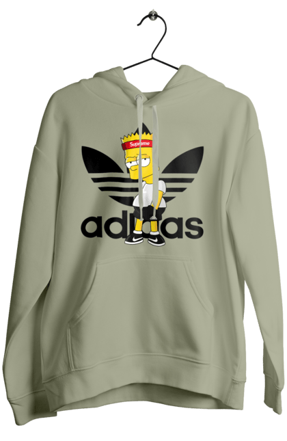 Женское худи с принтом Adidas Барт. Adidas, bart, адидас, барт, симпсон. 2070702