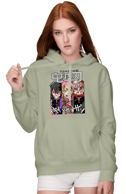 Women's hoodie with prints Demon Slayer Obanai Mitsuri Tengen. Anime, demon slayer, iguro, kimetsu no yaiba, manga, mitsuri, obanai, tengen. 2070702