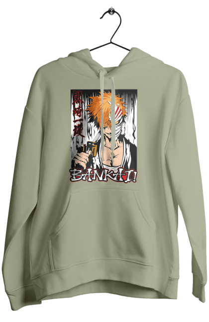 Жіноче худі з принтом "Бліч Куросакі Ічіґо". Anime, bleach, ichigo kurosaki, manga, аніме, бліч, ічіго, куросакі ічіґо, манга. 2070702