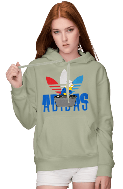 Жіноче худі з принтом "Adidas Барт". Adidas, bart, адідас, барт, мультфільм, серіал, сімпсон. 2070702